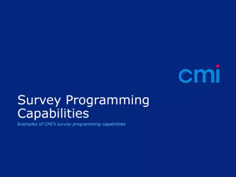 Survey Programming Capabilities